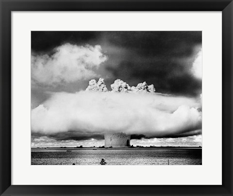 Framed Atomic bomb explosion, Bikini Atoll, Marshall Islands Print