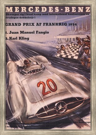 Framed Mercedes Benz 1954 Grand Prix Print