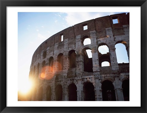 Framed Low angle view of the old ruins of an amphitheater, Colosseum, Rome, Italy Print