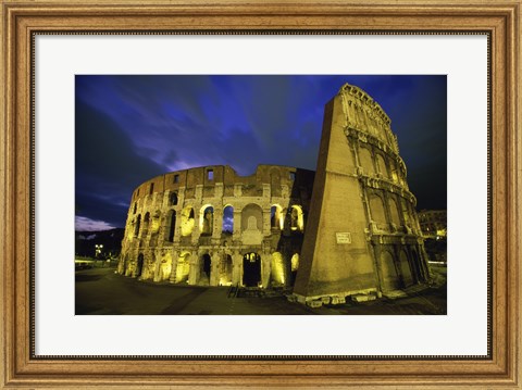 Framed Colosseum lit up at night, Rome, Italy Print