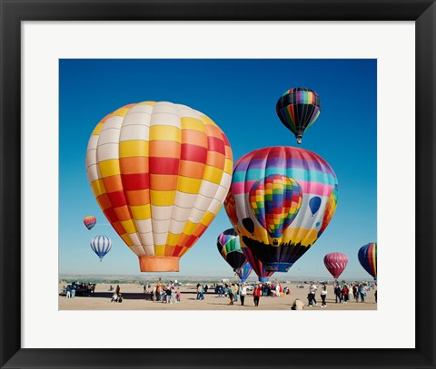 Framed Hot air balloons taking off, Balloon Fiesta, Albuquerque, New Mexico Print