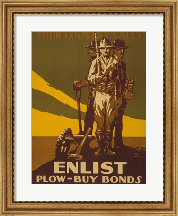 Framed Your Country Calls Buy Bonds Print