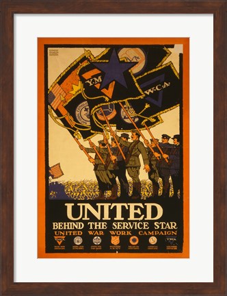 Framed United Behind the Service Star Print