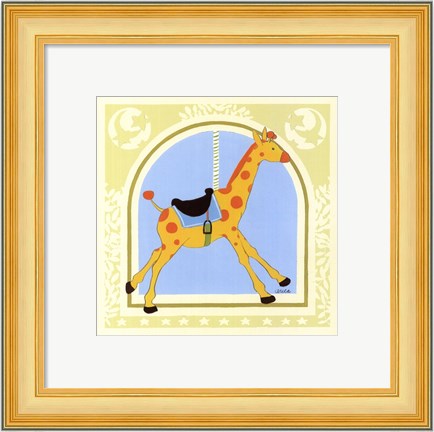 Framed Giraffe Carousel Print