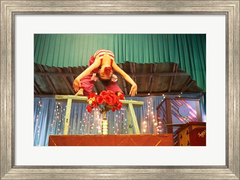 Framed Girl performing acrobatics, Shanghai, China Print