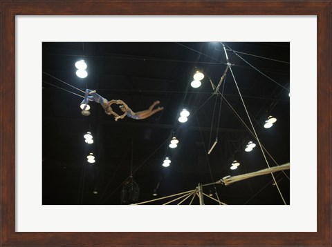 Framed Flying Redpaths Royal Hanneford Circus in the air Print