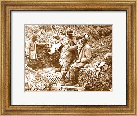 Framed Barber in the Trench Print