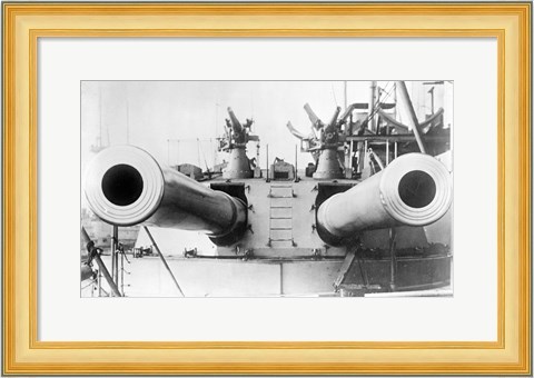 Framed HMS Dreadnought Guns LOCBain Print