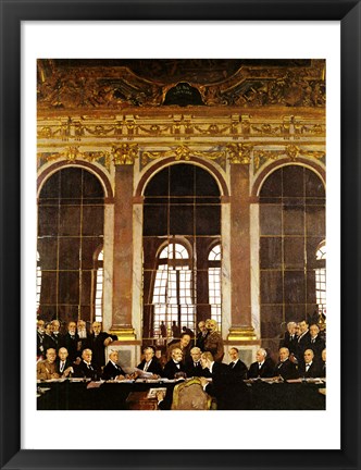 Framed William Orpen - The Signing of Verailles Treaty Print