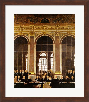 Framed William Orpen - The Signing of Verailles Treaty Print