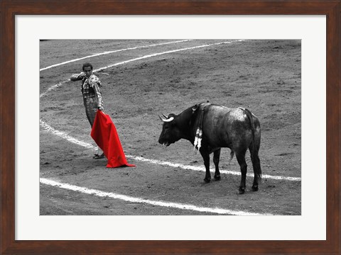 Framed Red Matador I Print