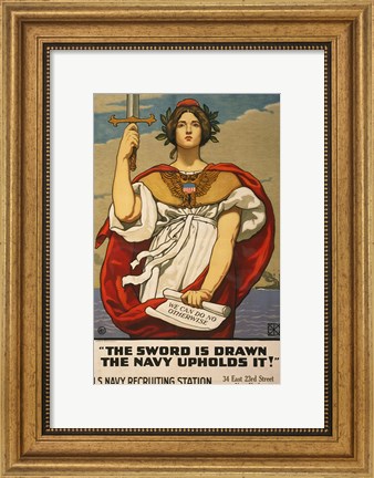 Framed Kenyon Cox WWI Poster Print