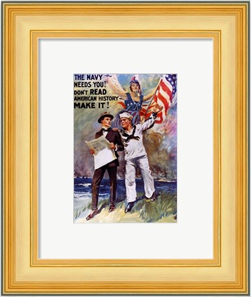 Framed Don&#39;t Read American, History Make It! Print