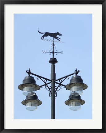 Framed Street Light Detail with Weathervane Print