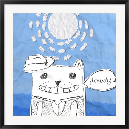 Framed Howdy Cat Print