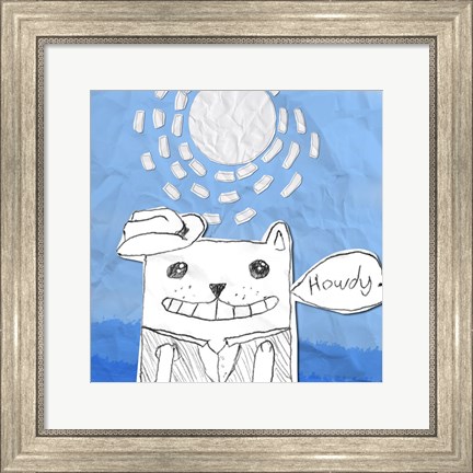 Framed Howdy Cat Print