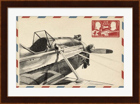 Framed Small Vintage Air Mail I Print