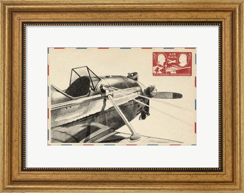 Framed Small Vintage Air Mail I Print