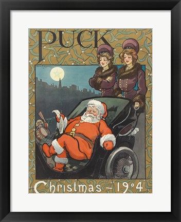 Framed Santa 1904 Puck Cover Print