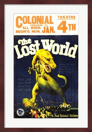 Framed Lost World Film Poster, 1925 Print