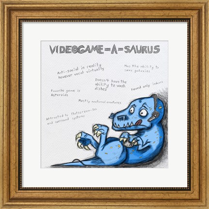 Framed Videogame A Saurus Print