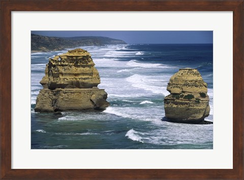 Framed Sea stacks at the Port Campbell National Park, Victoria, Australia Print