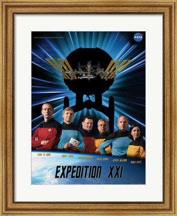 Framed Expedition 21 Star Trek Crew Poster Print