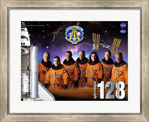 Framed STS 128 Mission Poster Print