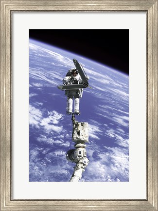 Framed Astronaut Repairing Module Print