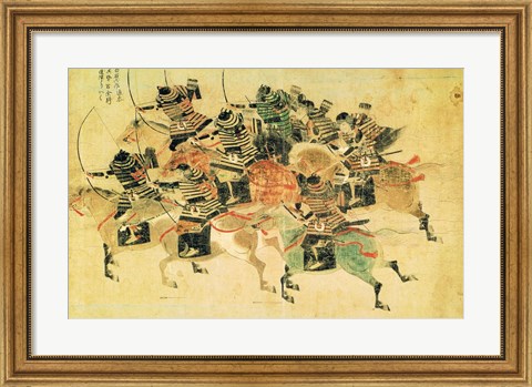 Framed Samurais on horseback Print