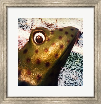 Framed Profile of playground frog Print