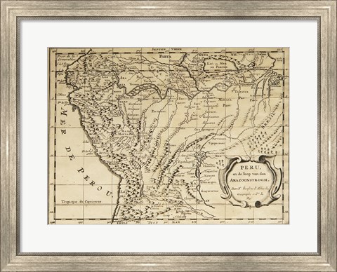 Framed Mapa Per Sanson Print