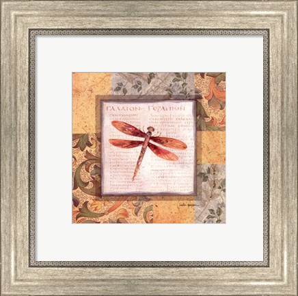Framed Collaged Dragonflies II Print