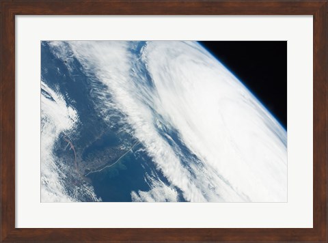 Framed 2011 Hurricane Katia off the Northeastern US from space Print