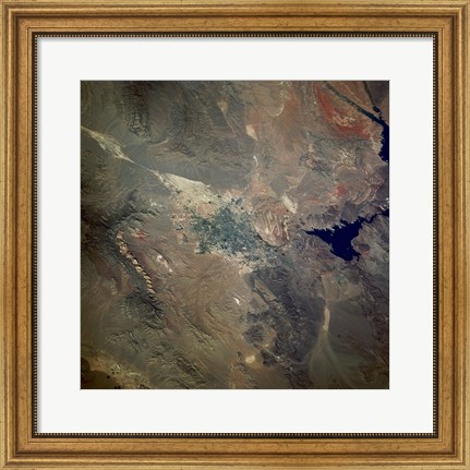 Framed Las Vegas viewed from space Print