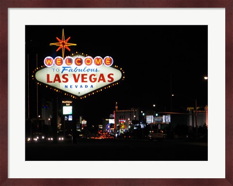 Framed Welcome To Vegas sign Print