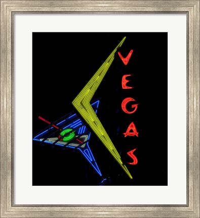 Framed Historic Vegas neon sign, Freemont Street, Las Vegas Print