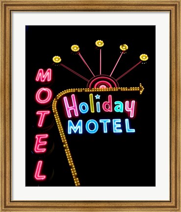 Framed Holiday Motel, Las Vegas, Nevada Print