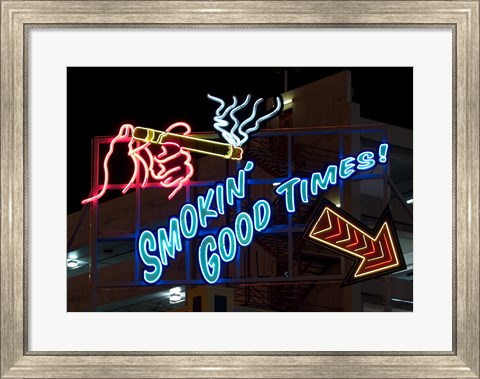 Framed Old Motels and Historic Neon Art, Las Vegas Print