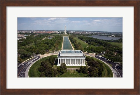Framed Ariel view of the Lincoln Memorial Print