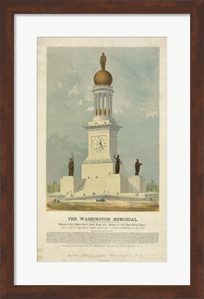 Framed Original concept for the Washington Monument Print