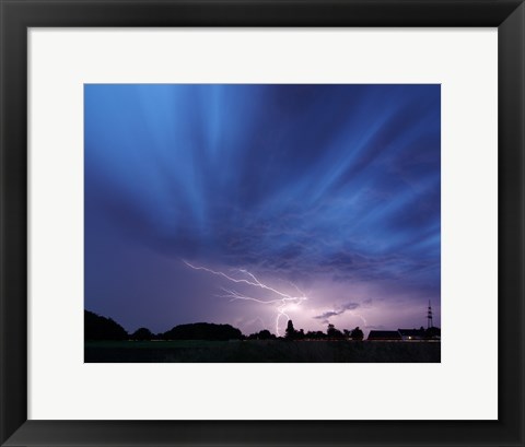 Framed Lightning strike Germany Print