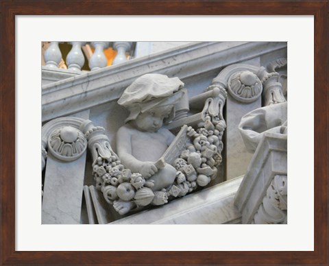 Framed Library of congress architecture detail child reading Print