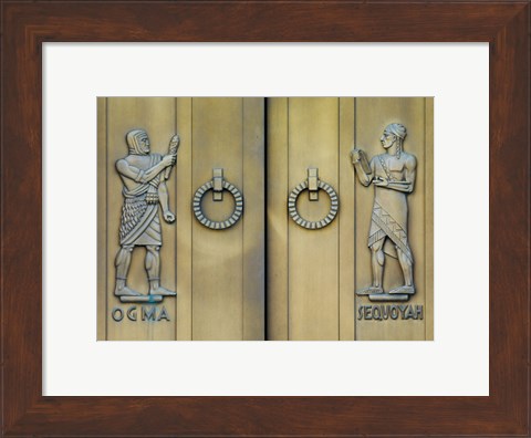 Framed Ogma and Sequoyah, Library of Congress John Adams Building Print