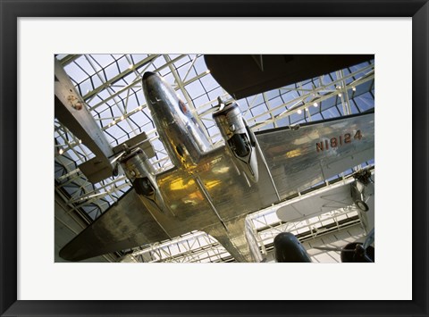 Framed Low angle view of an aircraft displayed in a museum, National Air and Space Museum, Washington DC, USA Print