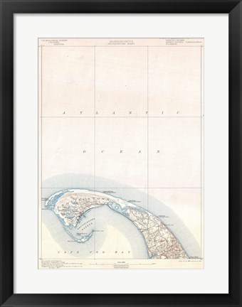 Framed 1900 U.S. Geological Survey Map of Provincetown, Cape Cod, Massachusetts 1900 Print