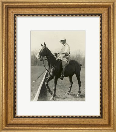 Framed M.J. Waterbury, polo player Print