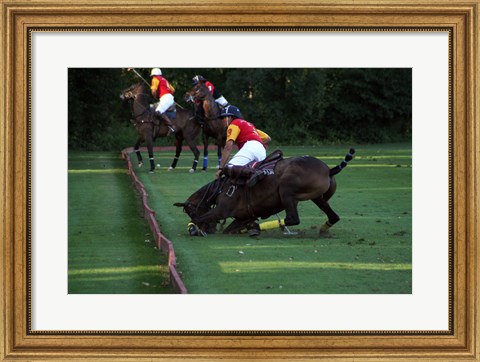 Framed Polo - red and yellow Print