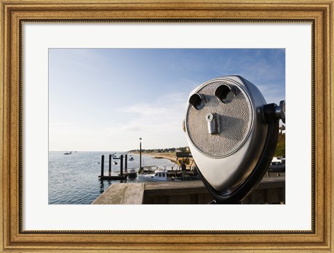 Framed Close-up of coin-operated binoculars, Cape Cod, Massachusetts, USA Print