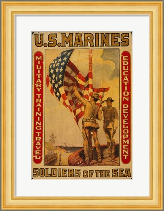 Framed U.S. Marines - Soldiers of the sea Print